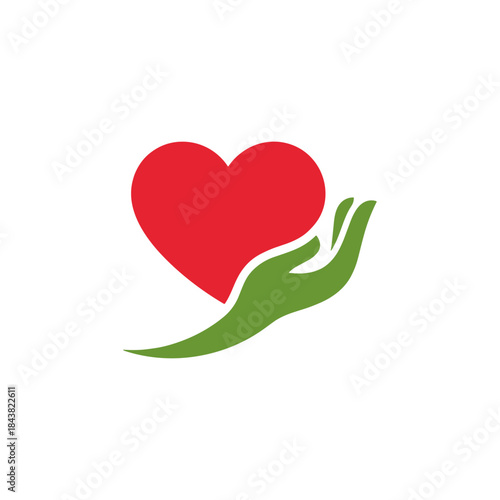 Care, Love icon logo flat vector design