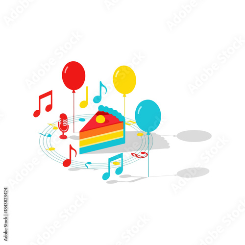 Rainbow layered cake centerpiece for celebration with bright colors.