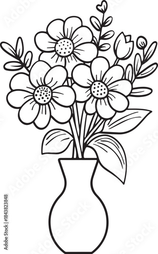 Pink rose and purple orchid bouquet in a glass vase is a beautiful spring flower decoration