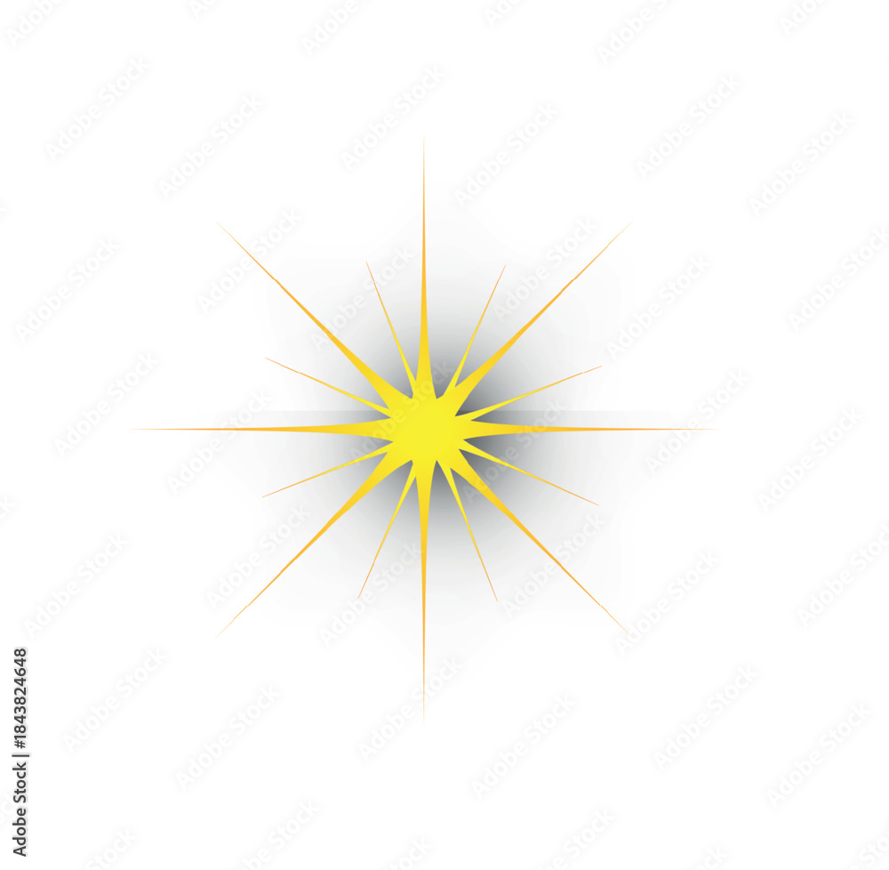 Fototapeta premium Bright yellow starburst explosion on black background
