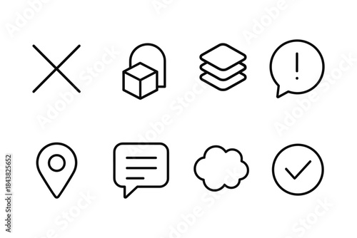 Minimalist line icons set: simple symbols for digital platforms