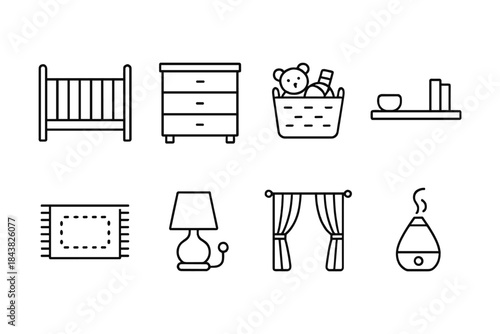 Minimalist baby room essentials: crib, dresser, toys, decor, and more