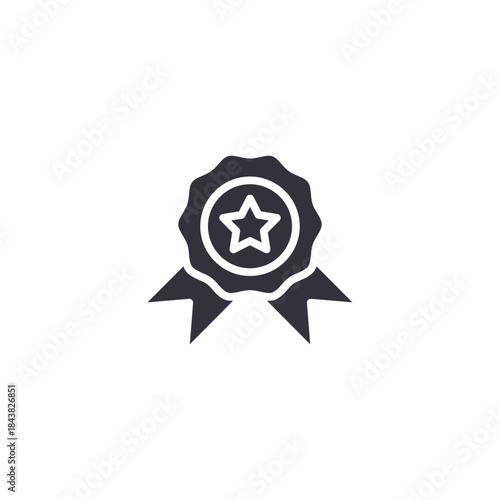 Award badge icon illustrating excellence, certification, success recognition, and professional goal accomplishment.