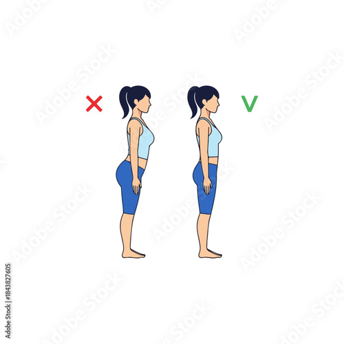 two figures demonstrating good and bad posture.