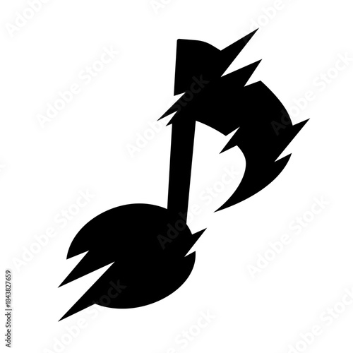 ノイズをイメージした音符のイラスト素材