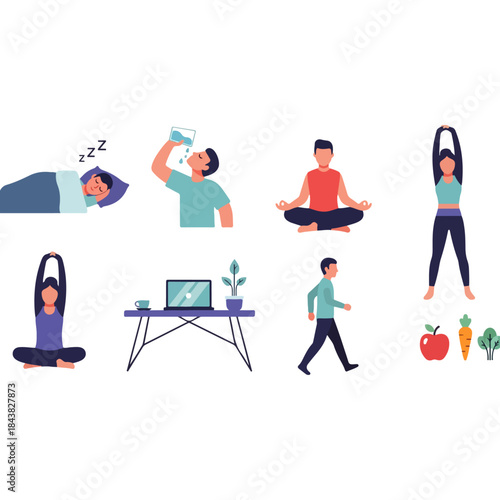 Group of People Practicing Yoga and Mindful Wellness.