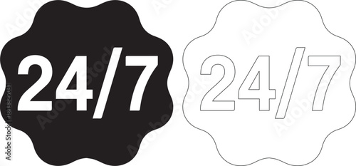 247 service signs in black and white