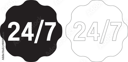 247 service signs in black and white