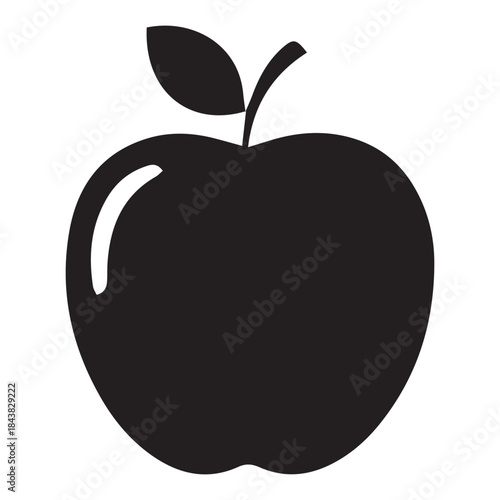 red apple vector illustration with leaf
