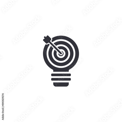 Creative idea target icon representing innovation, focused thinking, smart solutions, and goal-driven inspiration.