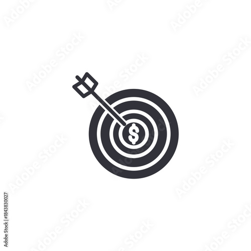 Accuracy target icon illustrating careful aiming, focus discipline, performance improvement, and result-driven objectives.