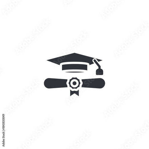 Education achievement icon representing learning goals, graduation success, academic progress, and knowledge development.