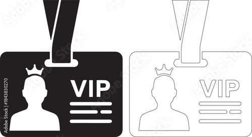 Vip access badges with crown and lanyard