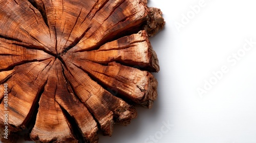 A striking close-up of a wooden log showcasing its growth rings, beautifully highlighting the natural patterns and textures, symbolizing the passage of time and nature's artistry.