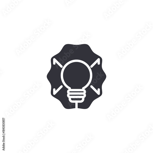 Creative light bulb icon representing innovation, ideas, inspiration, problem solving, and smart thinking solutions.