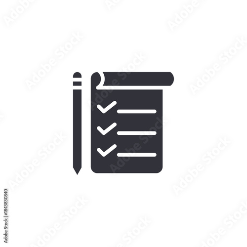 Checklist document icon representing task management, planning, productivity, workflow organization, and business administration.