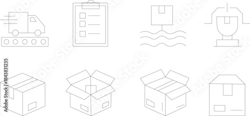 Delivery, Packaging, and Vehicle Icons Pack