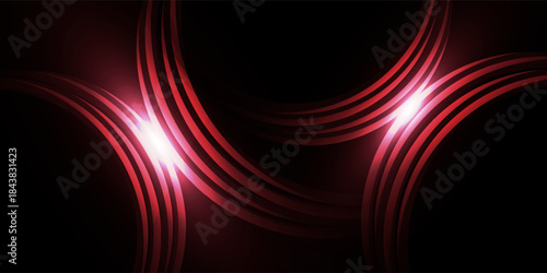 Sound waves oscillating dark red light, Abstract technology background. Vector.