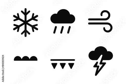 Weather icons set: minimalist design for forecast applications and websites