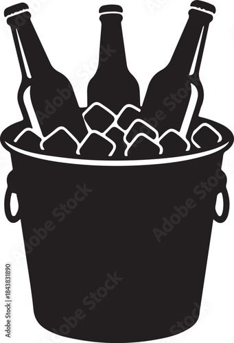 Beer bottle silhouette vector, beer bottle vector icon, bottle icon silhouette vector illustration