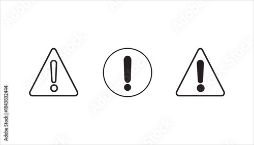 Warning icon set, vector modern design in trendy style for web site and mobile app on white background