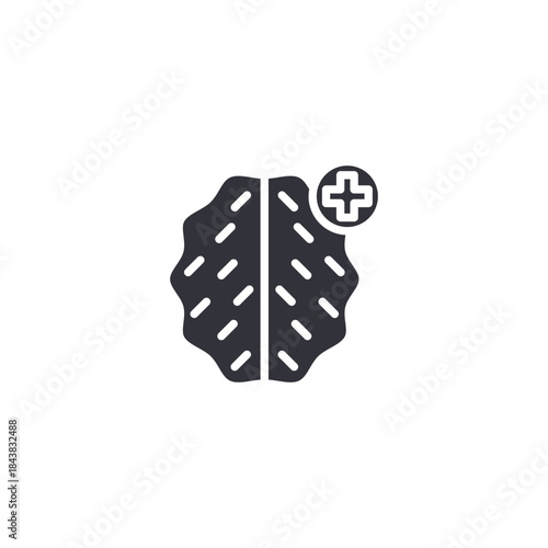 Human brain icon representing emotional intelligence, thinking process, creativity, mental awareness, and cognitive balance.