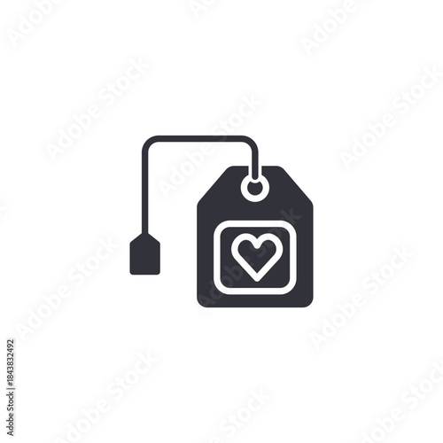 Heart tag icon representing love label, emotional value, personal attachment, and meaningful relationship concept.
