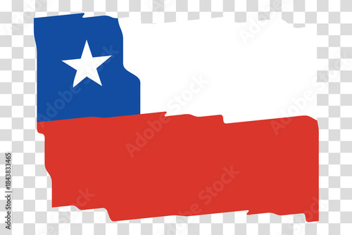 Waving Flag of Chile. Chilean national symbol in official colors. Template icon. Abstract vector background. Fluttering effect.