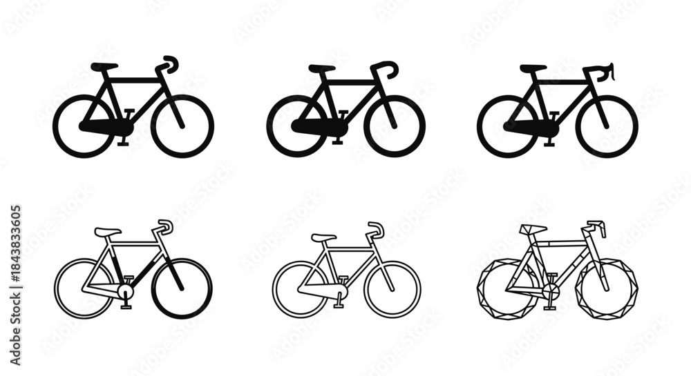 Obraz premium Minimalist bicycle designs: variety of styles for creative projects