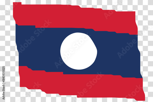 Flag of Laos. Laotian national symbol in official colors. Lao People's Democratic Republic Template icon. Vector background. Fluttering effect.