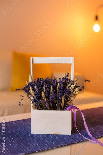lavender on a wooden table
