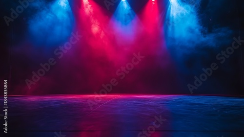 Indoor stage with dramatic colorful light effects high resolution picture