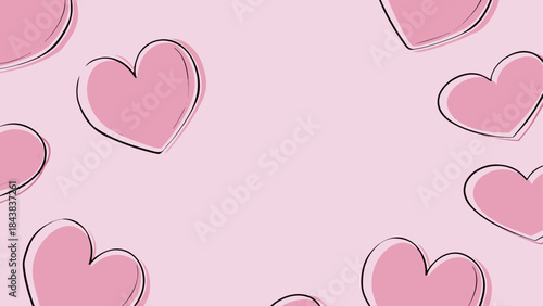 Cute pink hearts pattern on a soft background, perfect for valentine's day designs