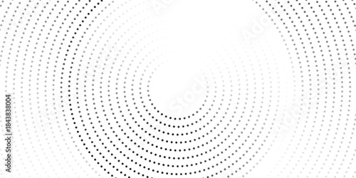 Minimalist abstract image featuring concentric dotted circles in shades of grey on a light background, creating a modern and tech-inspired circular pattern.