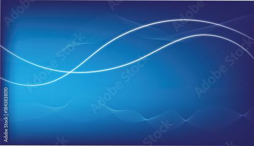 Abstract blue background design with flowing waves and soft light motion lines