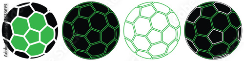 outline football ball icon set, Soccer balls icon, football or soccer ball icon set in different styles, apps and wed site design icon