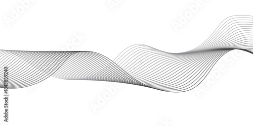 Abstract background with business lines, Technology abstract lines on transparent background, frequency sound wave, twisted curve lines with blend effect.