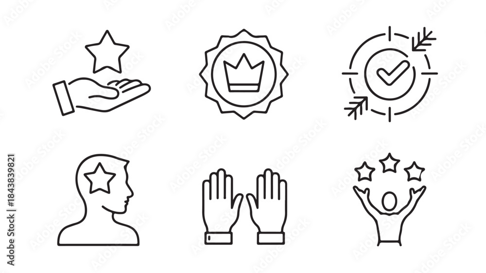 Fototapeta premium Star Rating Icons for Quality and Excellence