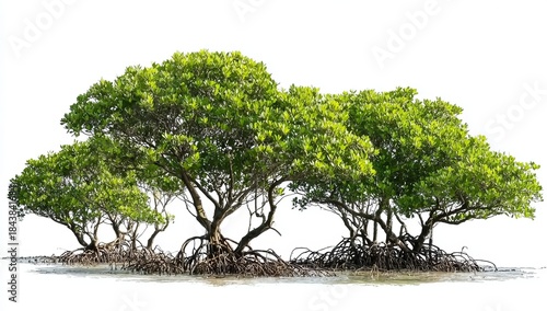 mangrove trees isolated on a white background, cut out, png file for your design project. 