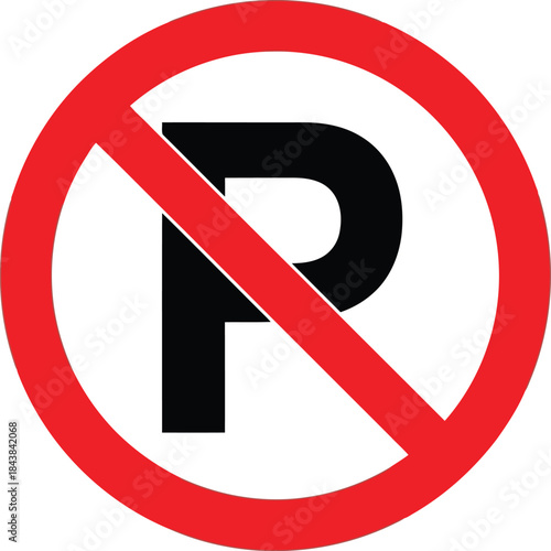 No parking sign indicating prohibited area