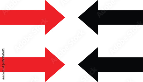Opposite arrows pointing towards each other