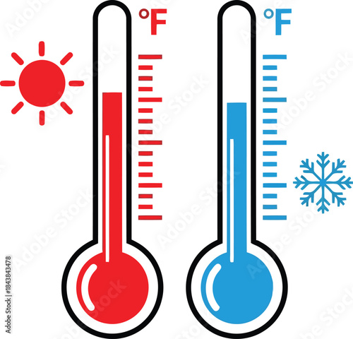 Temperature contrast between hot and cold weather