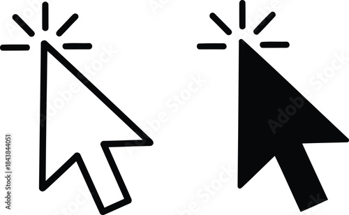 Computer mouse cursor icons in different states