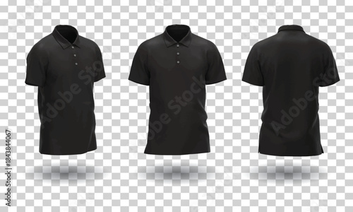 Black polo shirt mockup