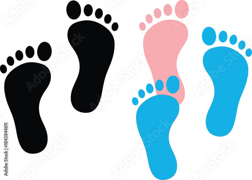 Family footprints with baby footprint