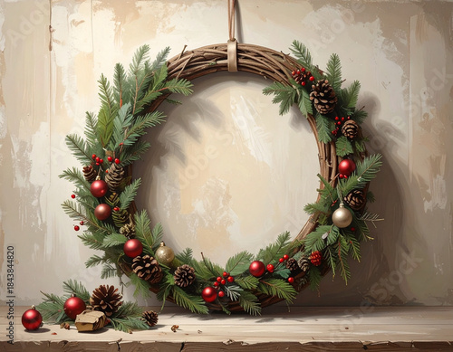 Minimalistic Scandinavian Christmas wreath