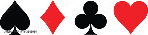 Four suit symbols of playing cards