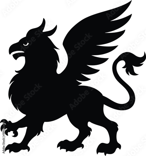 griffin mythological bird of greece vector illustration