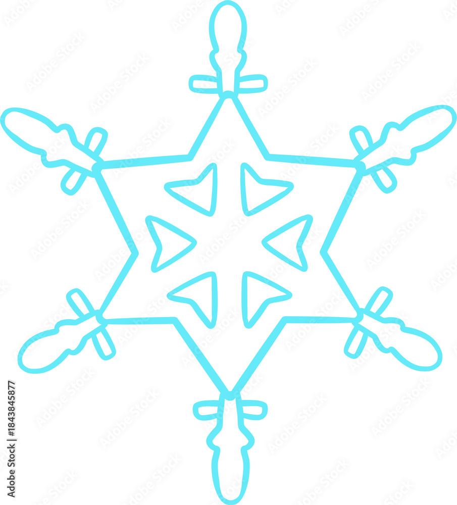 Fototapeta premium snowflake line drawing