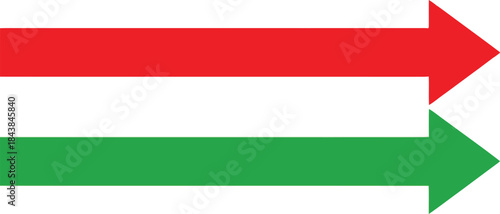 Two arrows pointing right in red and green color